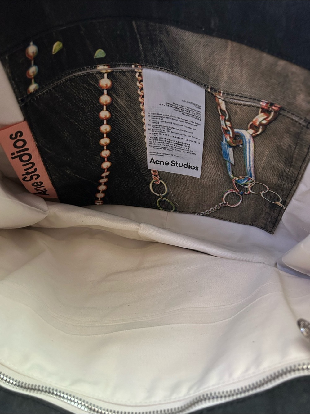 Acne Studios Trompe L’Oeil Denim Summer Tote Bag - Picture 6 of 6